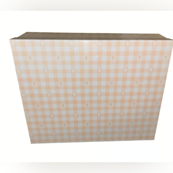 Betsey Johnson Peach White Checkered Skull Lunch Bag & Tumbler Set NWT - Picture 6 of 7